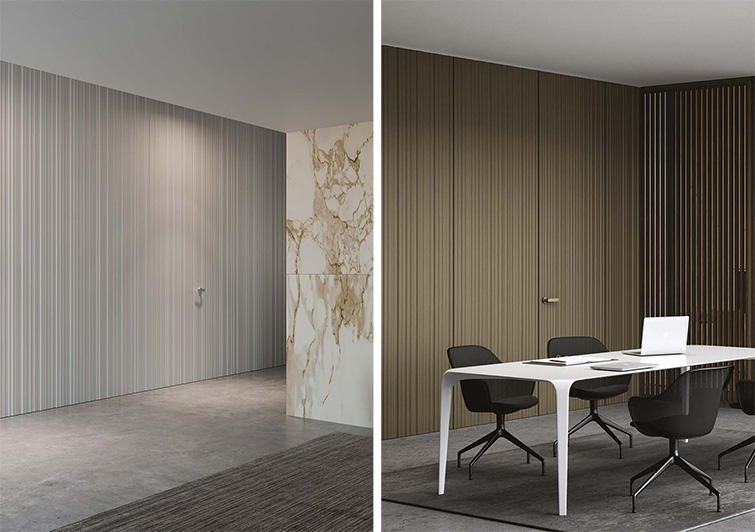 Italian Wall Panels - Dark and Light Wave Wall Panelling by Eleganza